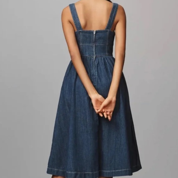 NWT Reformation Tagliatelle Denim Midi Dress - Picture 3 of 8